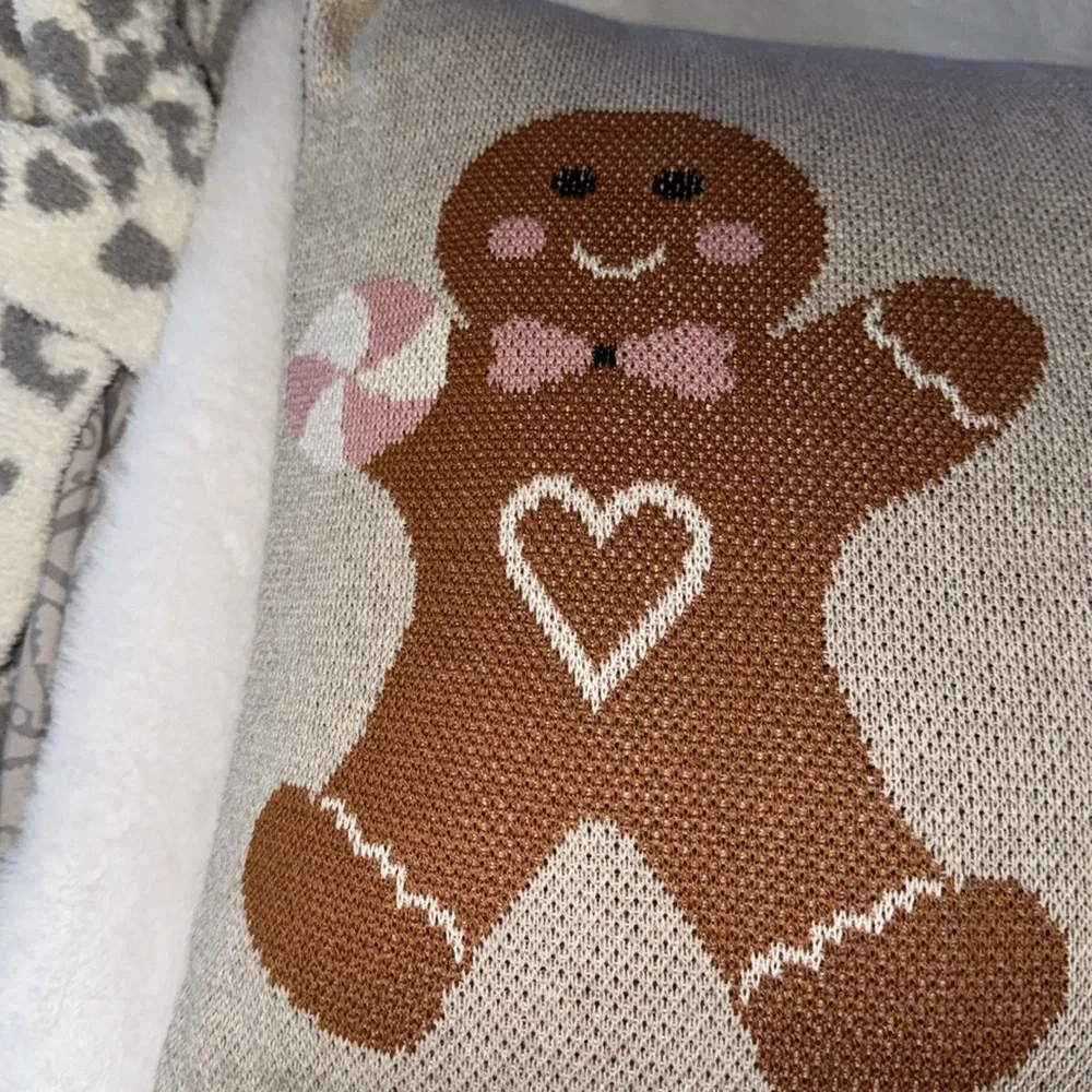 Cupcakes and Cashmere Christmas Gingerbread Man Pillow Large 23